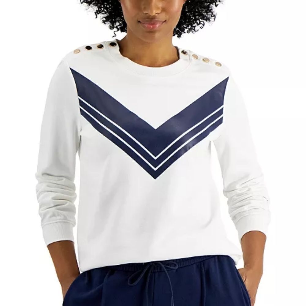Charter Club Chevron Crewneck Sweatshirt sz PXL